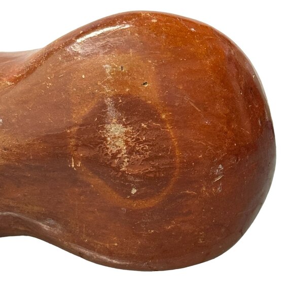 Vintage Mexican Folk Art Brown Clay Pottery Etched Tonala Cat Figurine - Picture 5 of 10